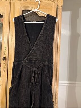 Oli & Hali Textured Black Wrap Jumpsuit